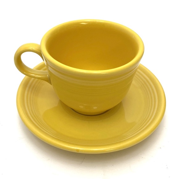 Homer Laughlin Fiestaware Flat Cup & Saucer Set Bundle - Picture 4 of 16